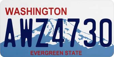 WA license plate AWZ4730