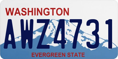 WA license plate AWZ4731