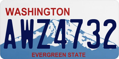 WA license plate AWZ4732