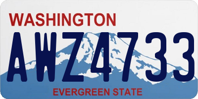 WA license plate AWZ4733