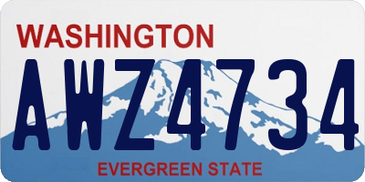 WA license plate AWZ4734