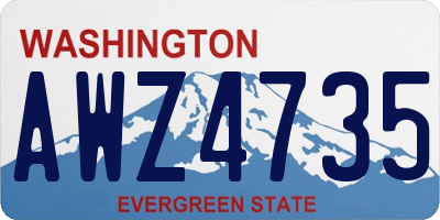 WA license plate AWZ4735