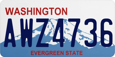 WA license plate AWZ4736