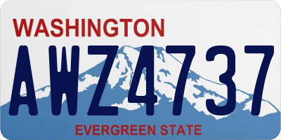 WA license plate AWZ4737