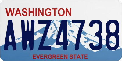 WA license plate AWZ4738