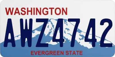 WA license plate AWZ4742