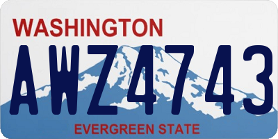 WA license plate AWZ4743