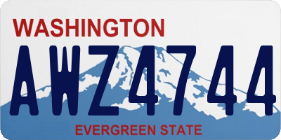 WA license plate AWZ4744