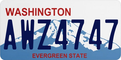WA license plate AWZ4747