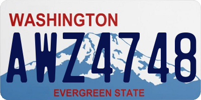 WA license plate AWZ4748