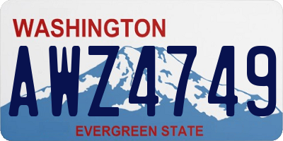 WA license plate AWZ4749