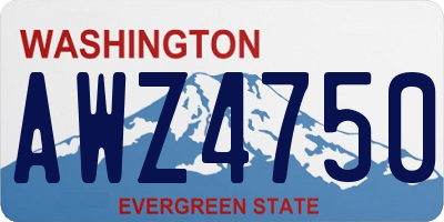 WA license plate AWZ4750