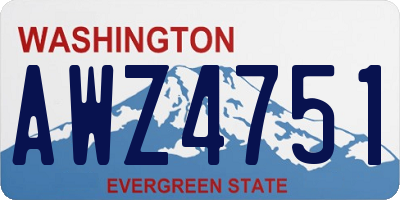 WA license plate AWZ4751