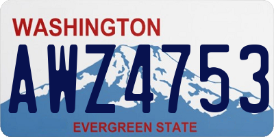 WA license plate AWZ4753
