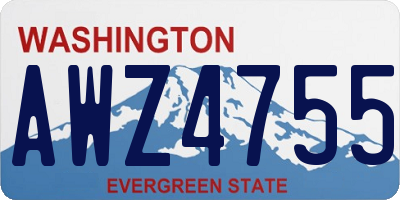 WA license plate AWZ4755