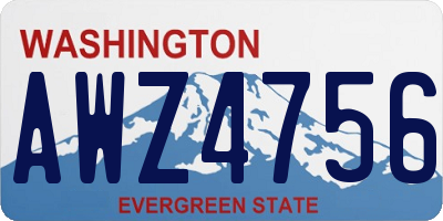 WA license plate AWZ4756