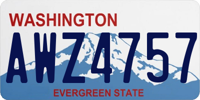 WA license plate AWZ4757