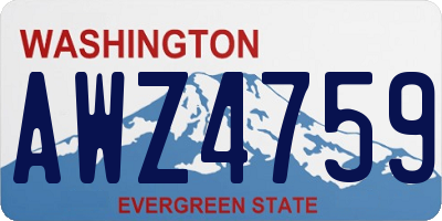WA license plate AWZ4759