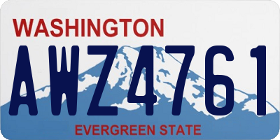WA license plate AWZ4761