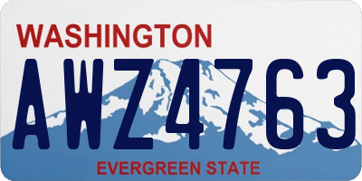 WA license plate AWZ4763