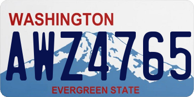 WA license plate AWZ4765