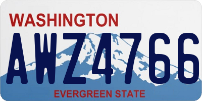 WA license plate AWZ4766