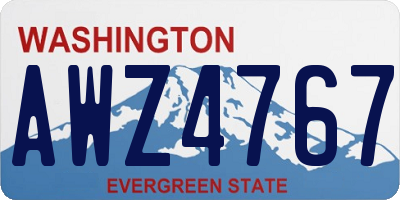 WA license plate AWZ4767