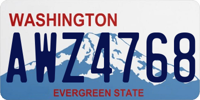WA license plate AWZ4768