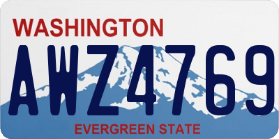 WA license plate AWZ4769