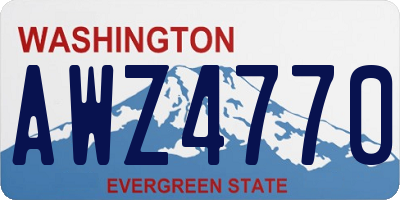 WA license plate AWZ4770
