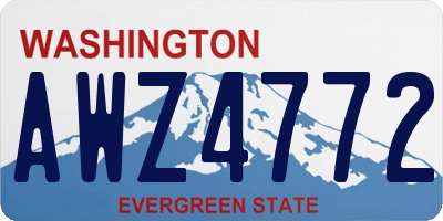 WA license plate AWZ4772