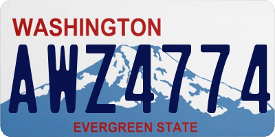 WA license plate AWZ4774