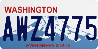 WA license plate AWZ4775