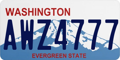 WA license plate AWZ4777