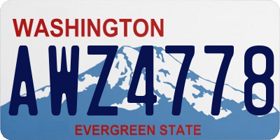 WA license plate AWZ4778