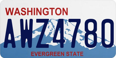 WA license plate AWZ4780