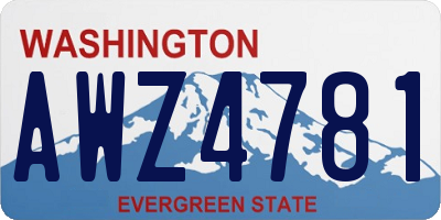 WA license plate AWZ4781