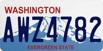 WA license plate AWZ4782