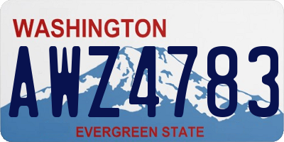 WA license plate AWZ4783