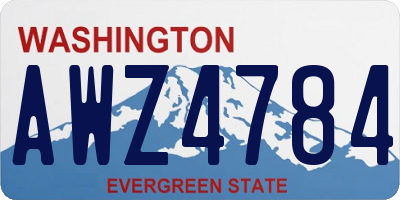 WA license plate AWZ4784