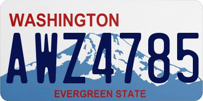 WA license plate AWZ4785