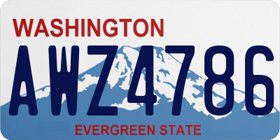 WA license plate AWZ4786