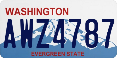 WA license plate AWZ4787