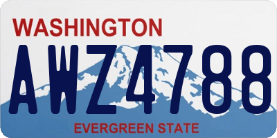 WA license plate AWZ4788