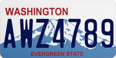 WA license plate AWZ4789