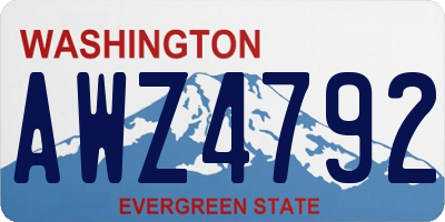 WA license plate AWZ4792