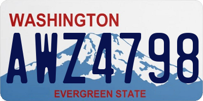 WA license plate AWZ4798