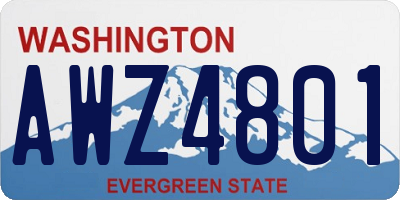 WA license plate AWZ4801