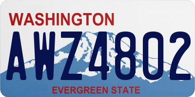 WA license plate AWZ4802