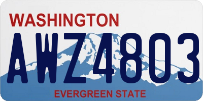 WA license plate AWZ4803